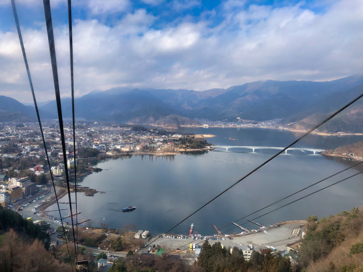 The View from the Cable Car up to Tenjō-Yama Park